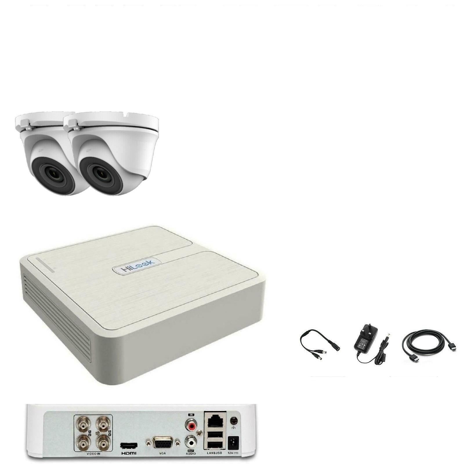 HiLook 2 Eyeball 2MP TVI Audio camera Kit with 1TB Storage Drive