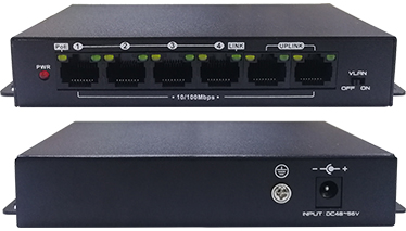 60W 4-Port 100Mbps PoE CCTV Switch 100m Surge Protection: 2KV Plug & Play