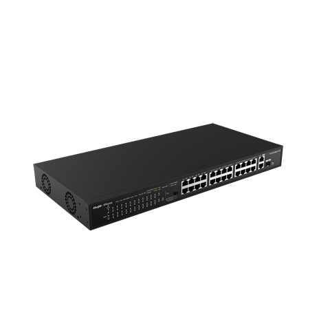 Ruijie Reyee RG-ES126S-P V2  24-Port 10/100 Mbps with 2-Port Gigabit Rackmount PoE Switch