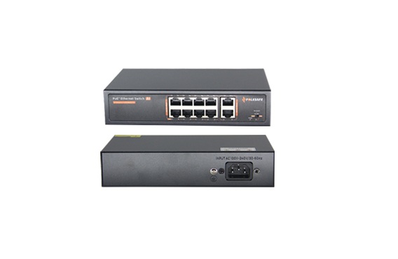 AVA 120W 8-Port 100Mbps PoE CCTV Switch 100m Surge Protection 2KV Plug & Play