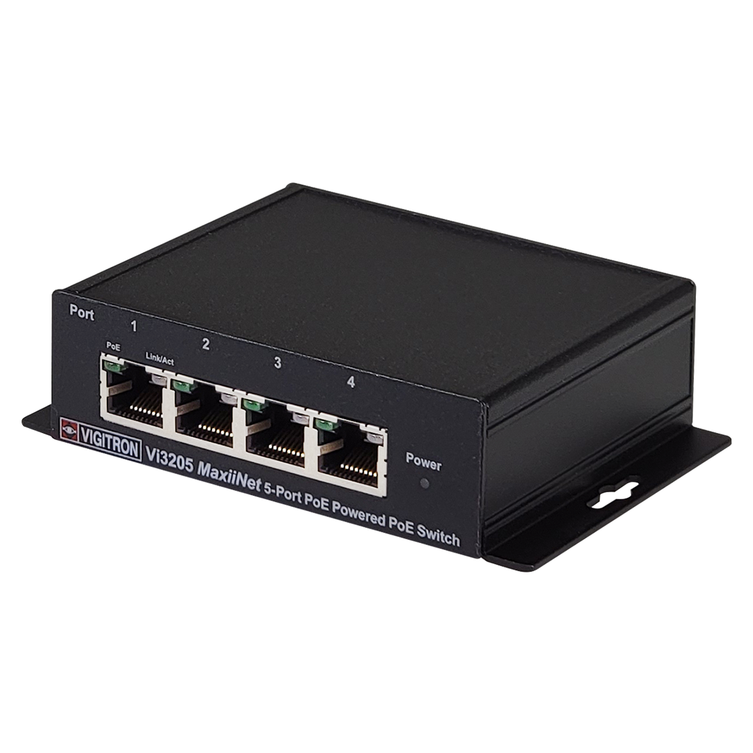 Vigitron MaxiiNet 5-port PoE Powered PoE Switch - Vi3205