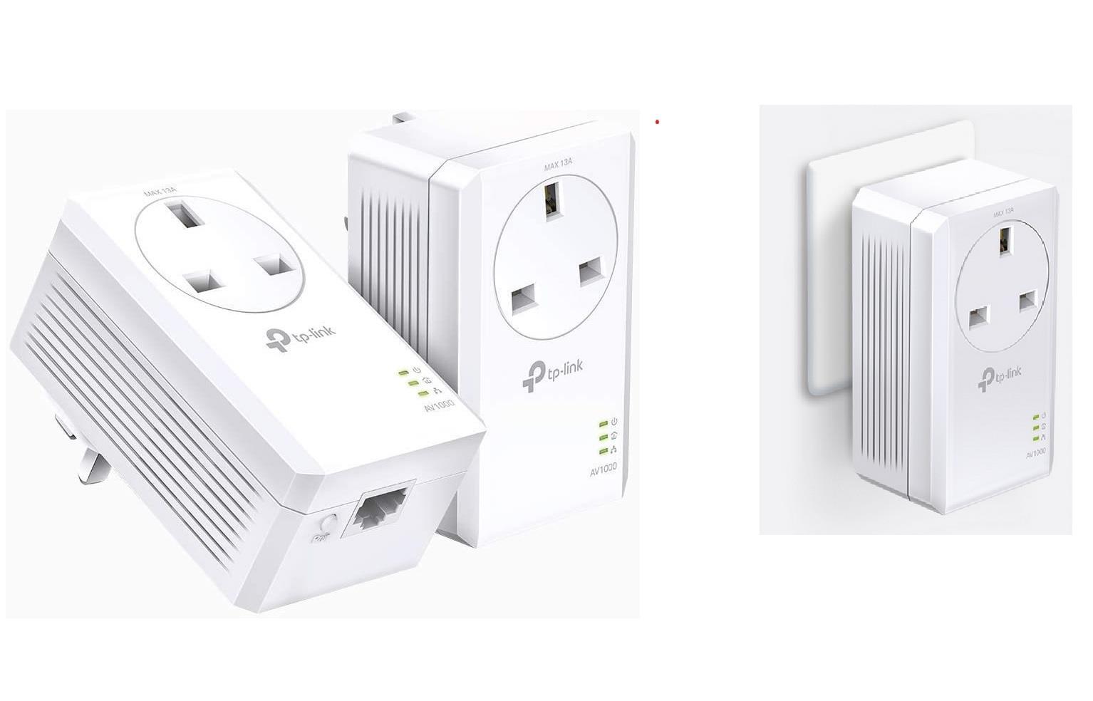 TP-Link TL-PA7017P V1000 Gigabit HD/3D/4K TV Gaming Powerline Pack of 3