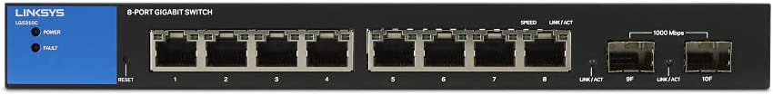 Linksys 8-Port Managed Gigabit Ethernet Switch with 2 Gigabit SFP Uplinks UK