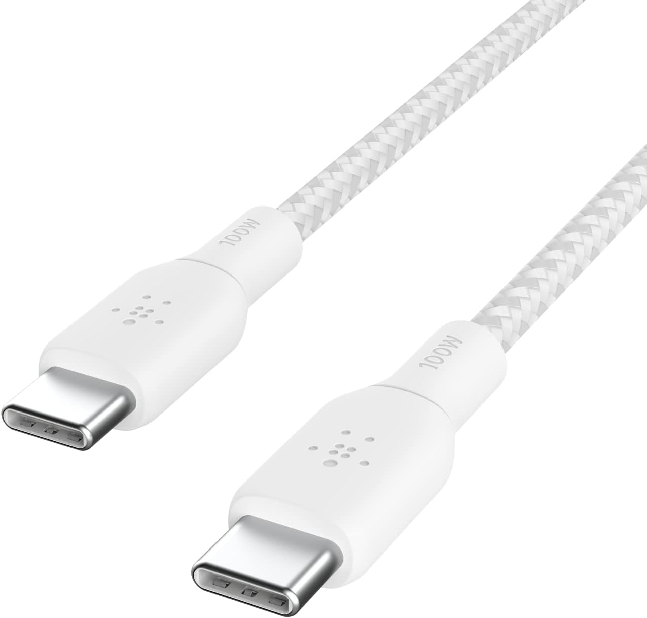 BoostCharge USB-C to USB-C Charger Cable 100W Double Braided Nylon for iPhone 16, MacBook Galaxy