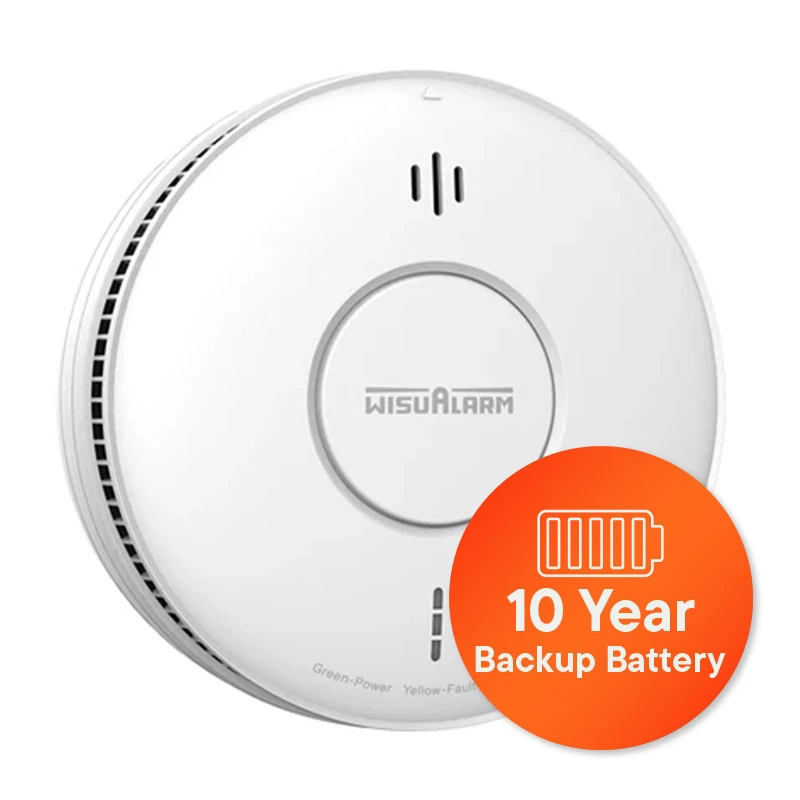 WisuAlarm DHI-HY-SA5MA Mains Powered Smoke Alarm 10 Year Lithium Battery Backup