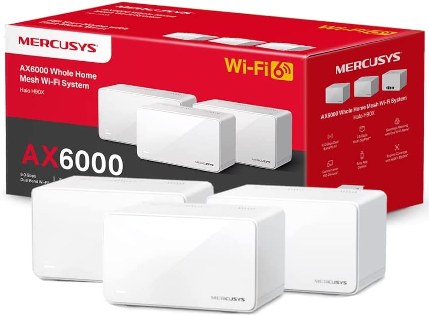 Mercusys H90X  AX6000 Whole Home Mesh Wi-Fi 6 System, Coverage up to 8,500 ft² 3-Pack