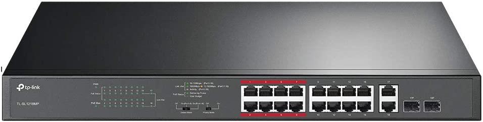 TP-Link TL-SG1218MPE 18-Port Gigabit Easy Smart PoE Switch with 16-Port PoE+ 250 W