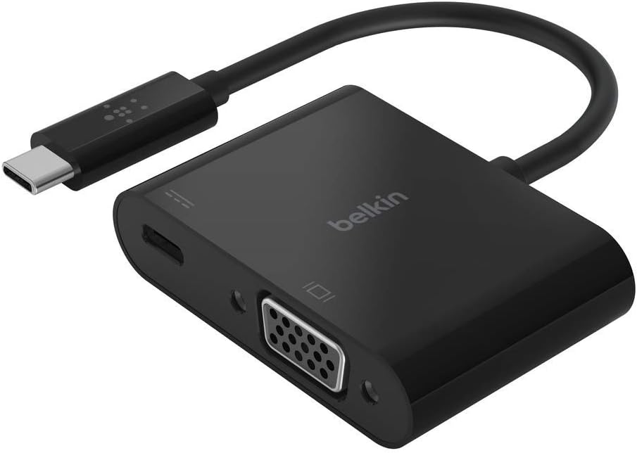 Belkin AVC001btBK USB-C to VGA + 60W Charge Adapter