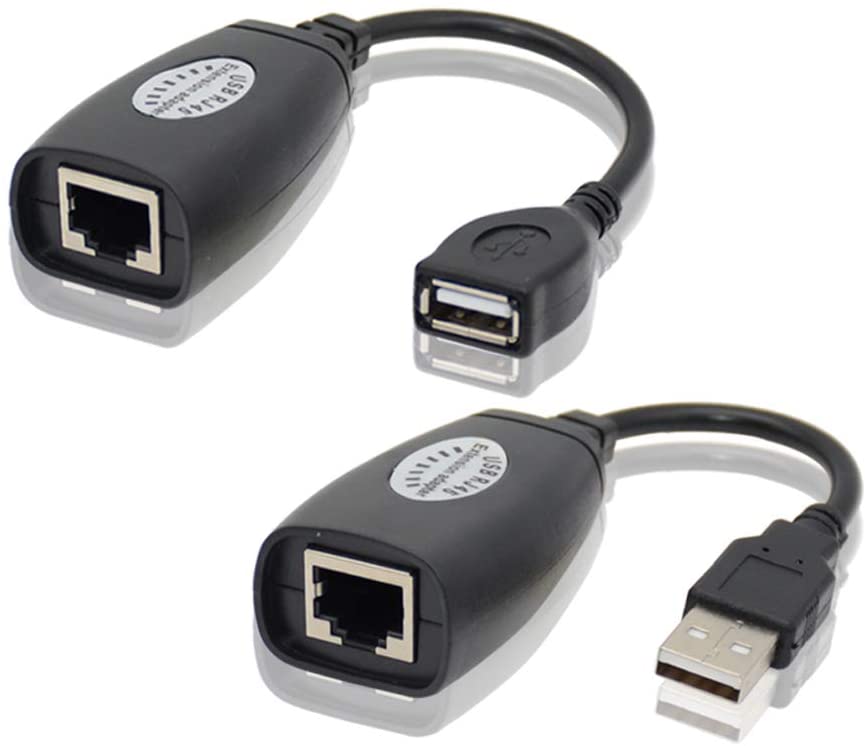 AVA USB Over RJ45 Ethernet LAN Cat5e/6 Cable Extension Extender Adapter 