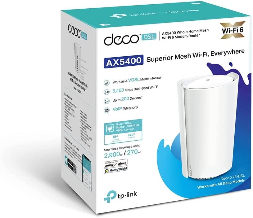 TP-Link Deco X73 AX5400 VDSL Whole Home Mesh Wi-Fi 6 System Dual-Band 4x Gigabit