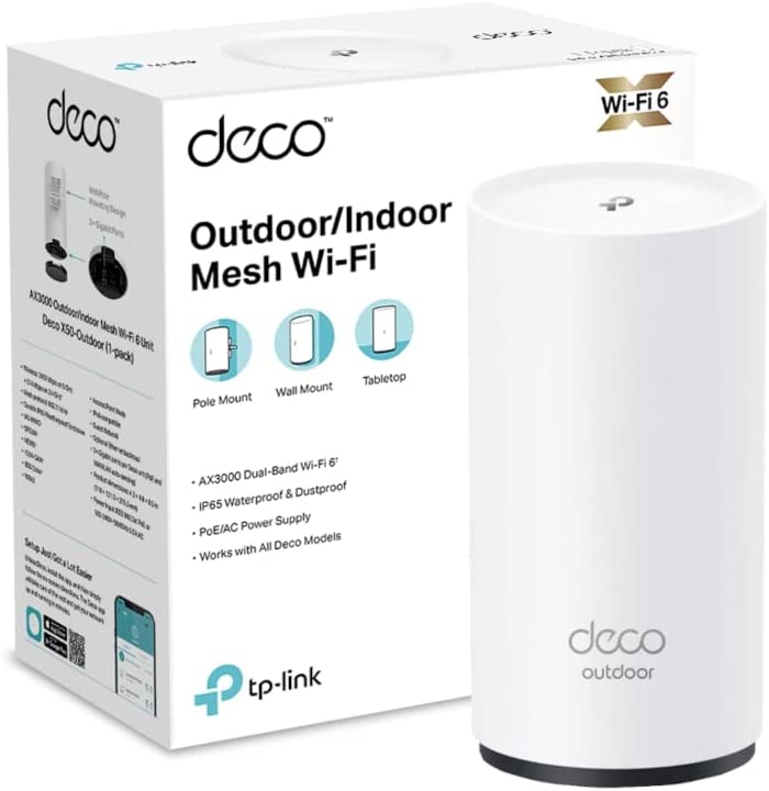 TP-Link Deco X50-Outdoor(1-pack) AX3000 X50-Outdoor Outdoor/Indoor Wi-Fi 6Whole Home Mesh System