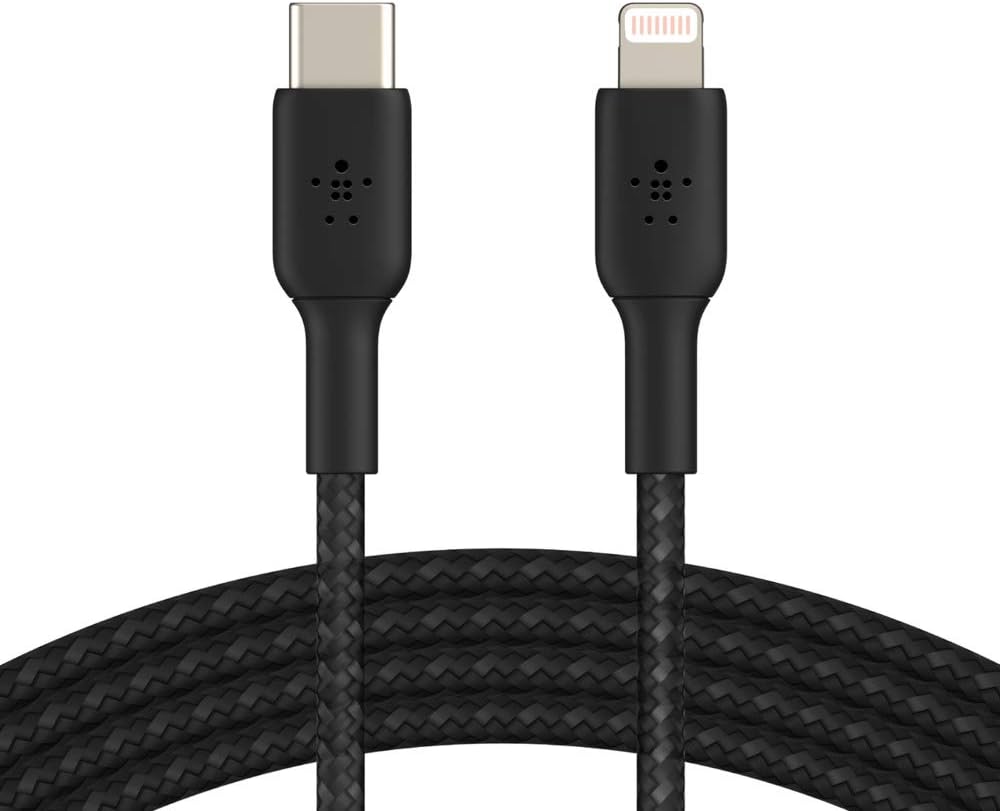 Belkin Braided USB-C to Lightning Cable iPhone 14, 13, 12Boost Charge MFi-Certified