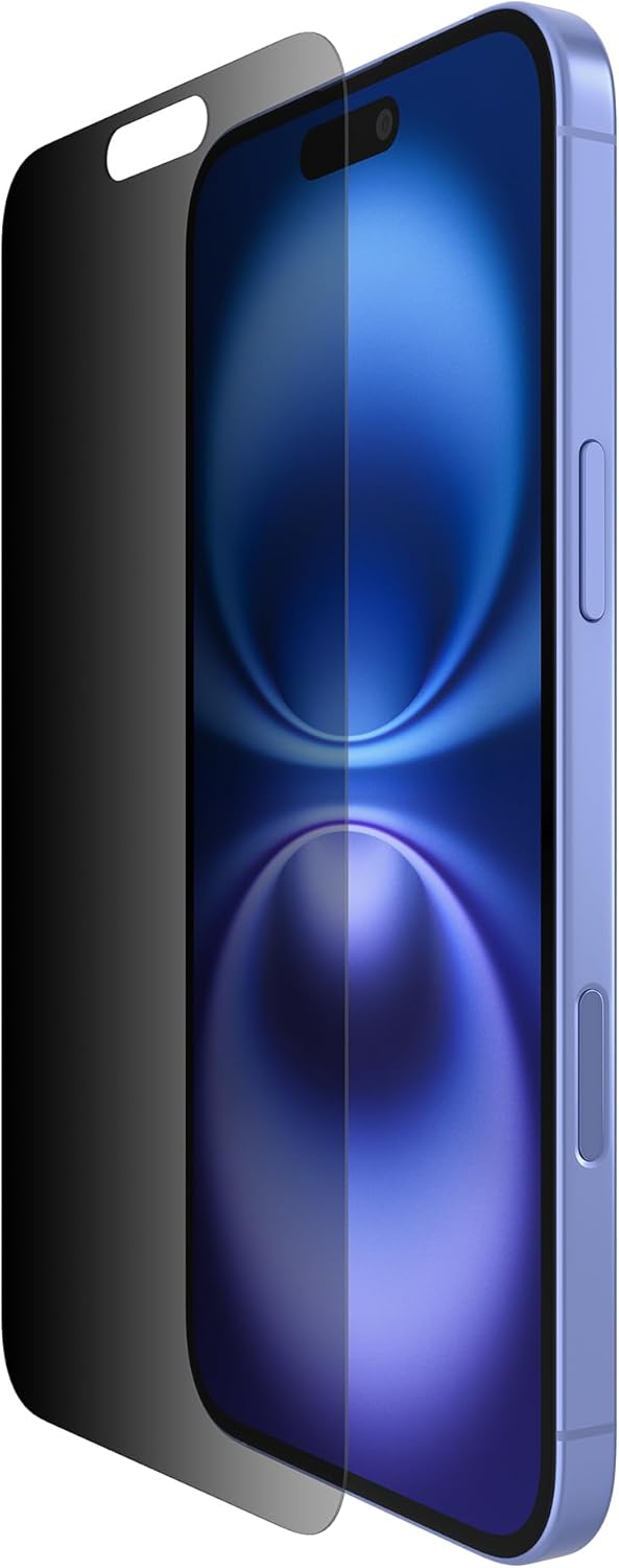 Belkin ScreenForce InvisiGlass Privacy Treated Screen Protector for iPhone 16 Plus/15 Plus/14 Pro Max 