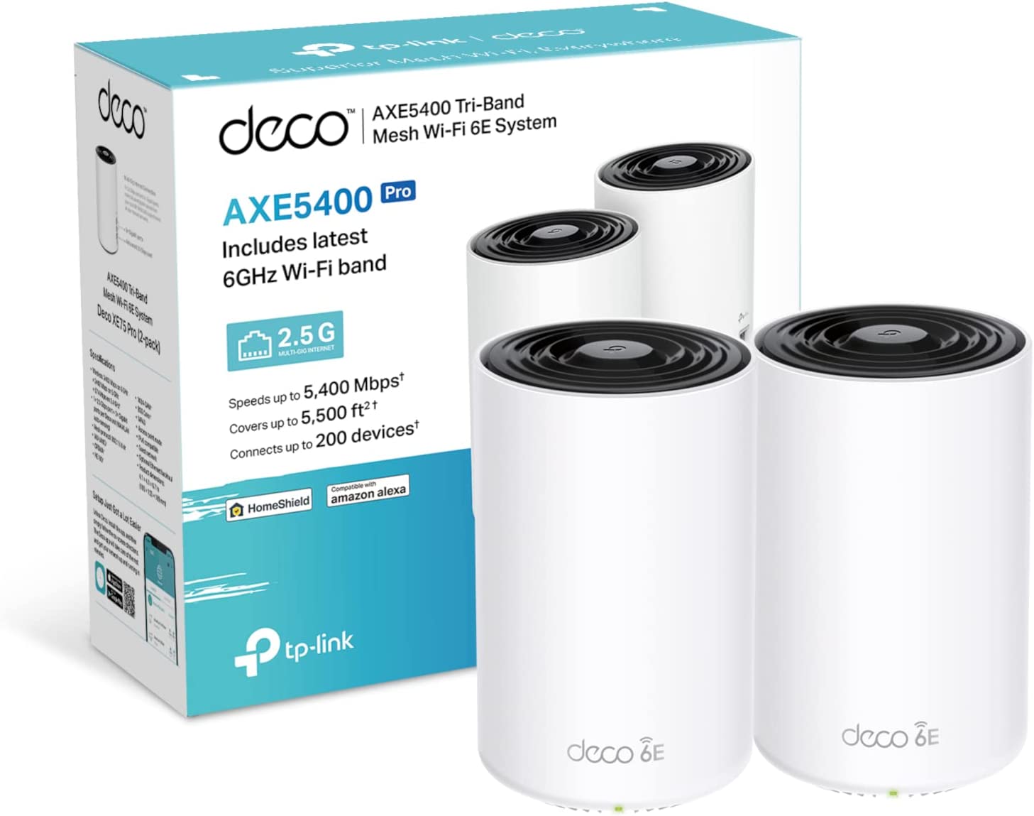 TP-Link Deco XE75 Pro AXE5400 Whole Home Tri-Band Mesh Wi-Fi 6E System 2 Pack UK