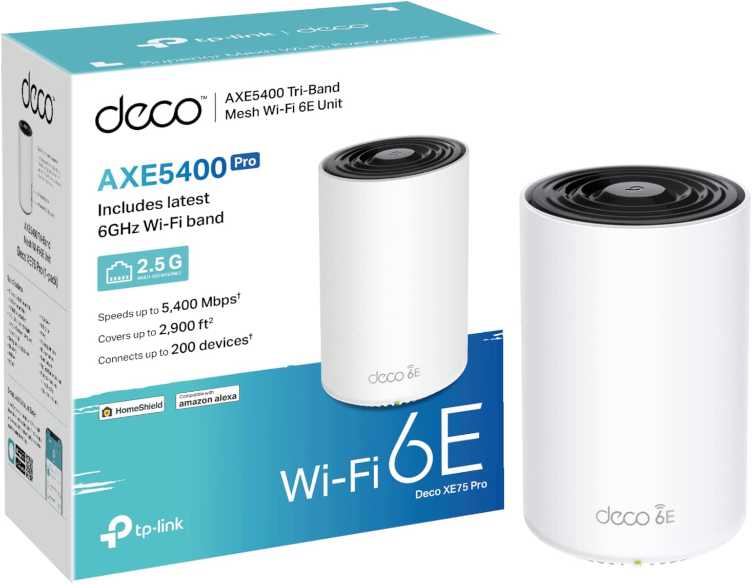 TP-Link Deco XE75 Pro AXE5400 Whole Home Tri-Band Mesh Wi-Fi 6E System 1 Pack UK