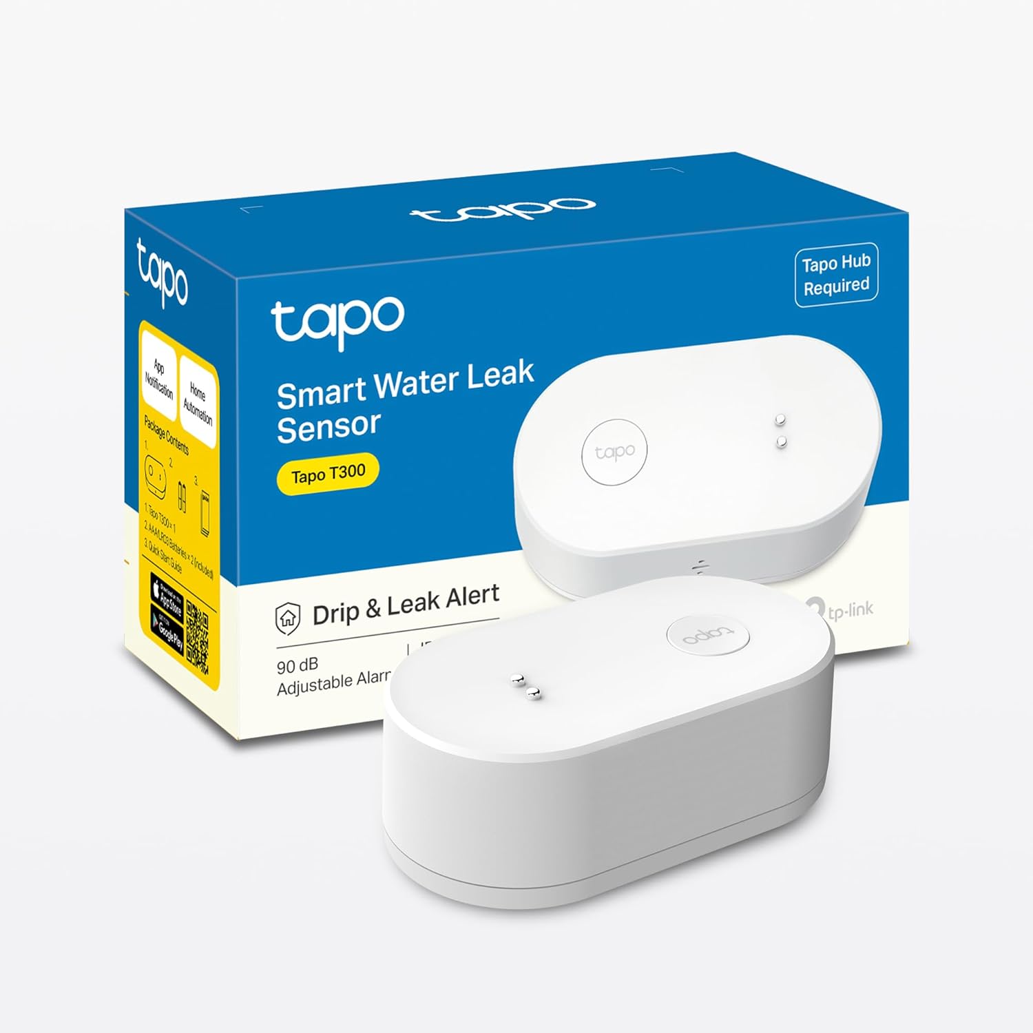 Tapo T300 Smart Water Leak Detector  90dB Alarm Waterproof Hub Required