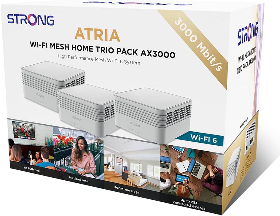 STRONG ATRIA AX3000 Whole Home Mesh Wi-Fi 6 System Pack of 3 