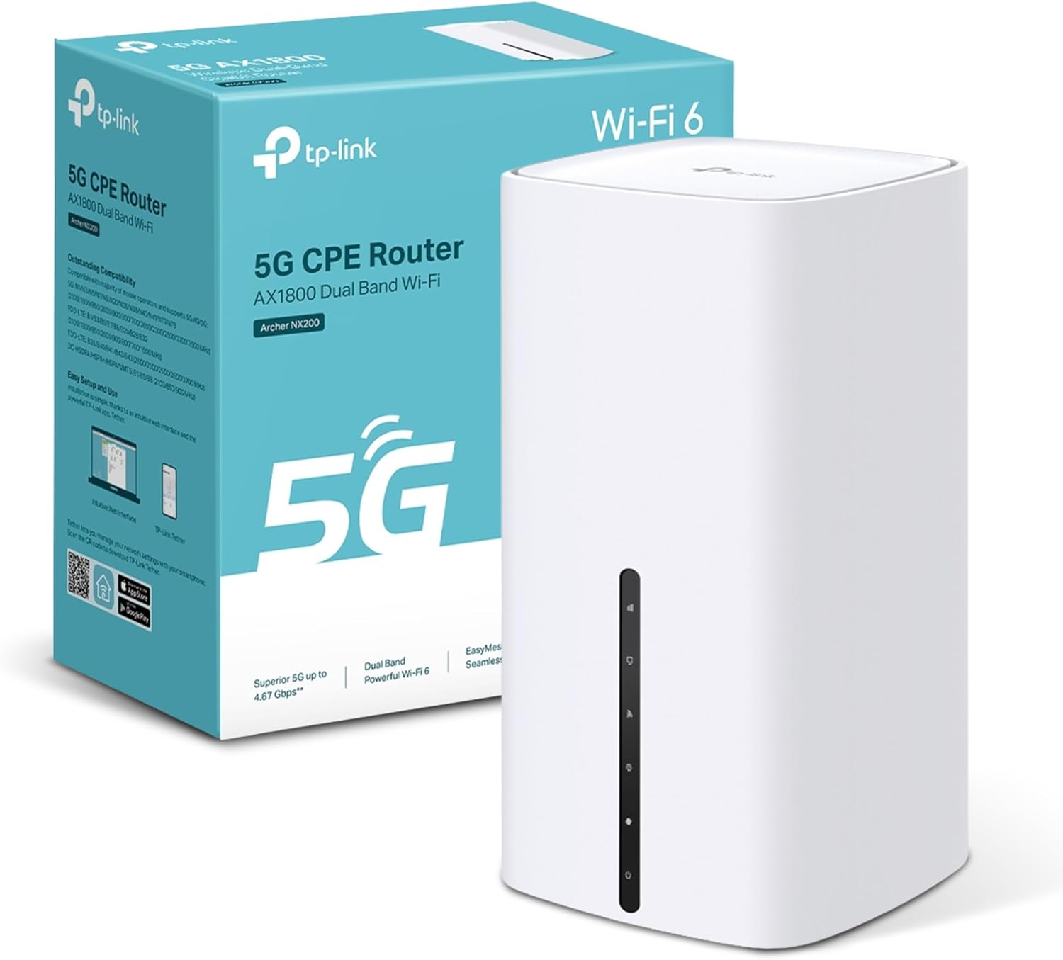 TP-Link Archer NX200 5G AX1800Mbps Wireless Dual-Band Gigabit Router Easy Mesh with Sim Slot Plug & Play