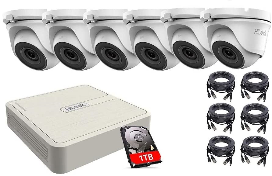 2MP HiLook 6 Eyeball Audio camera Kit with 1TB Storage Drive