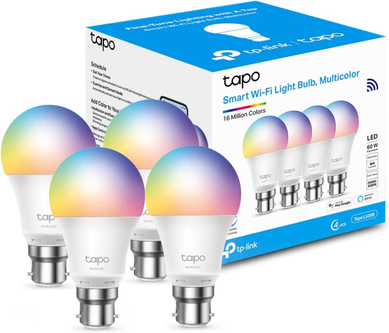 TP-Link Tapo Smart Bulb Wi-Fi LED Light B22 8.7W Energy saving Tapo L530B(4-pack)