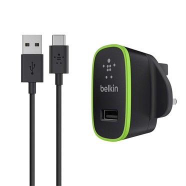 Belkin 2.4Amp USB-C to USB-A Cable with Universal Wall Charger UK