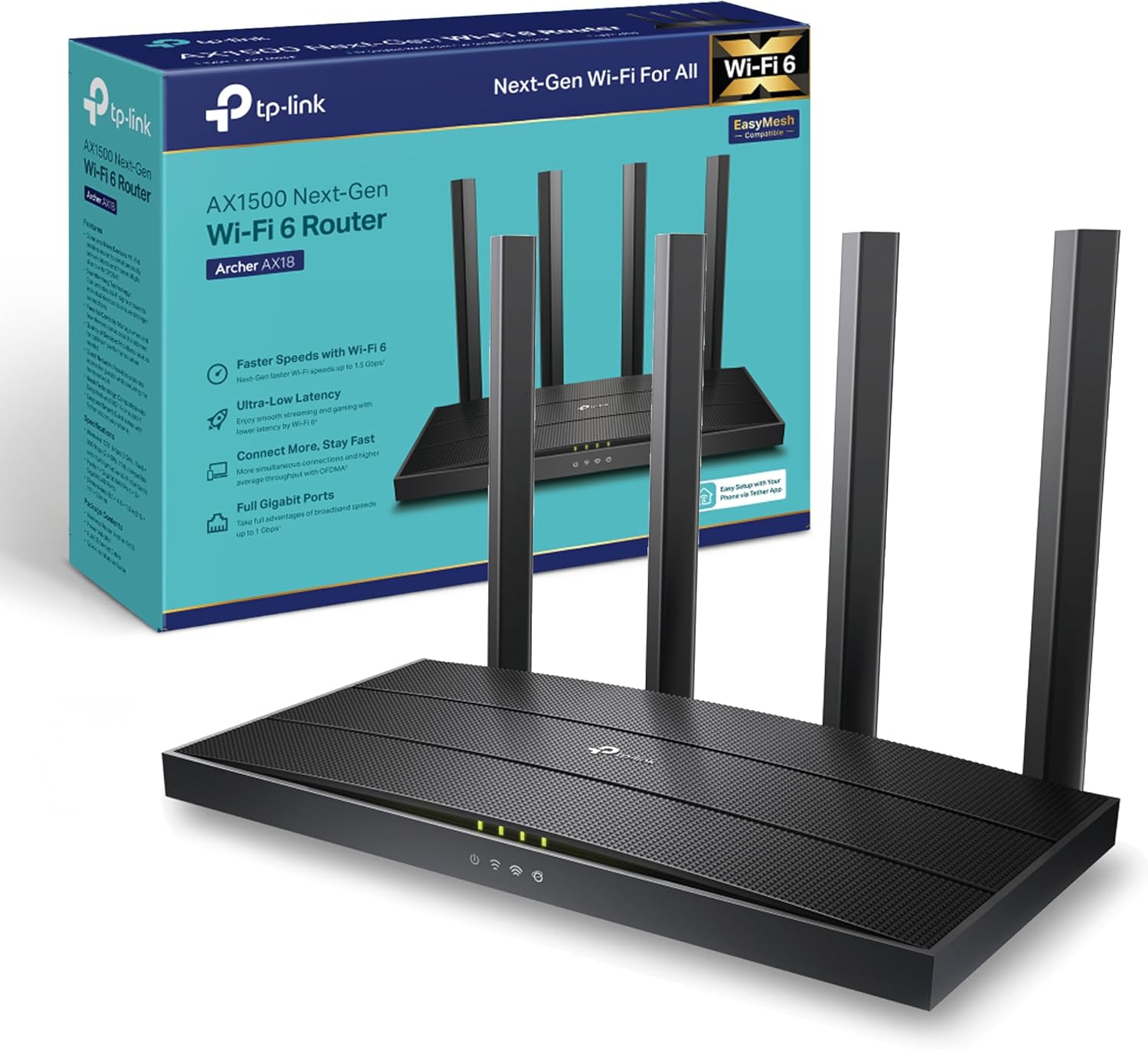 TP-Link Archer AX1800 Dual-Band Wi-Fi 6 Router Refurbished