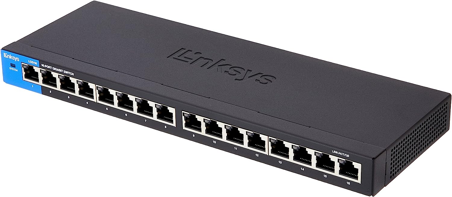 Linksys LGS116 Business 16 Port Desktop Gigabit Unmanaged Network Switch UK
