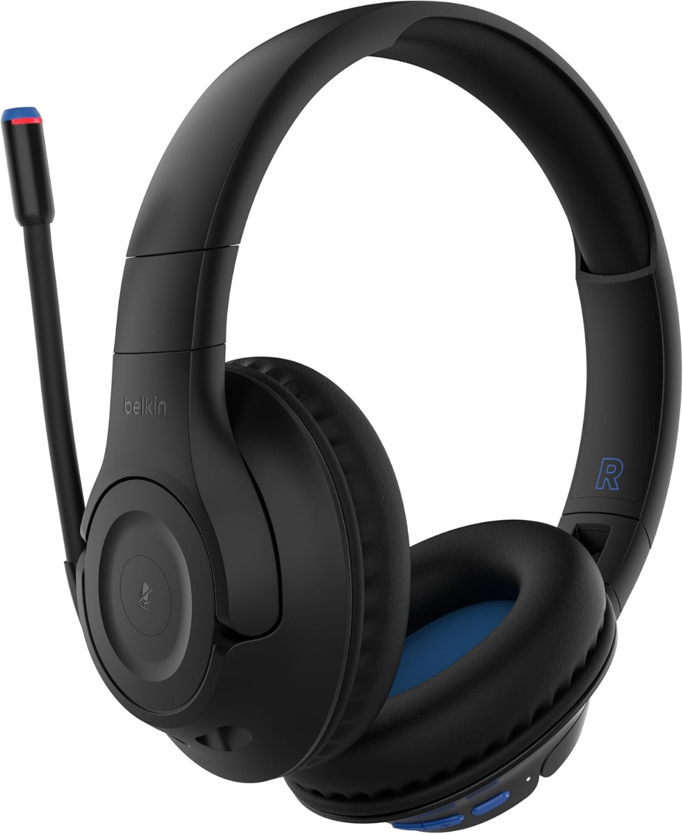 Belkin SoundForm Inspire Wireless Over-Ear Headset for Kids Headphones for Girls and Boys