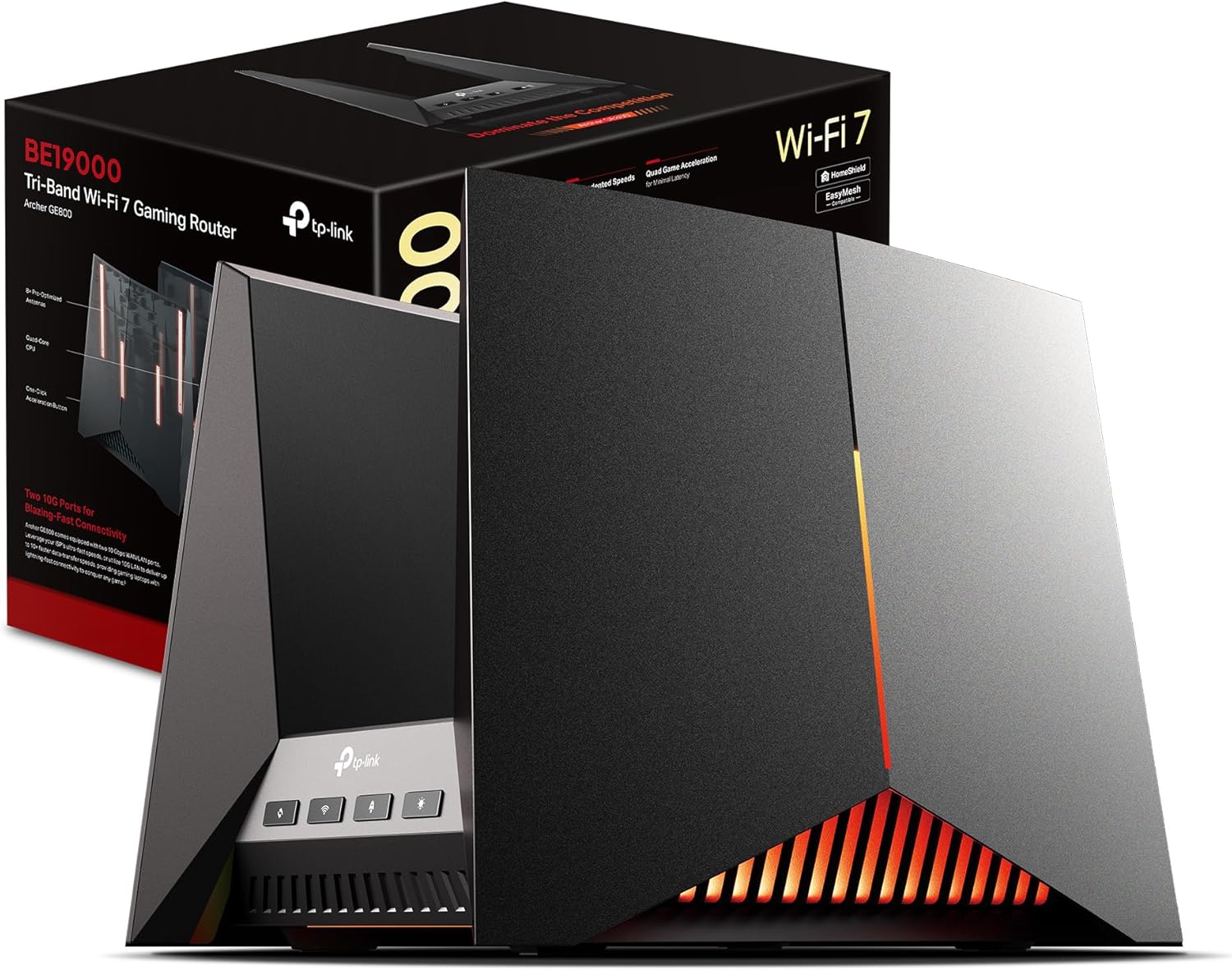 TTP-Link Archer GE800 Gaming Router WiFi 7 BE19000Mbps Tri-Band Router 10G LAN