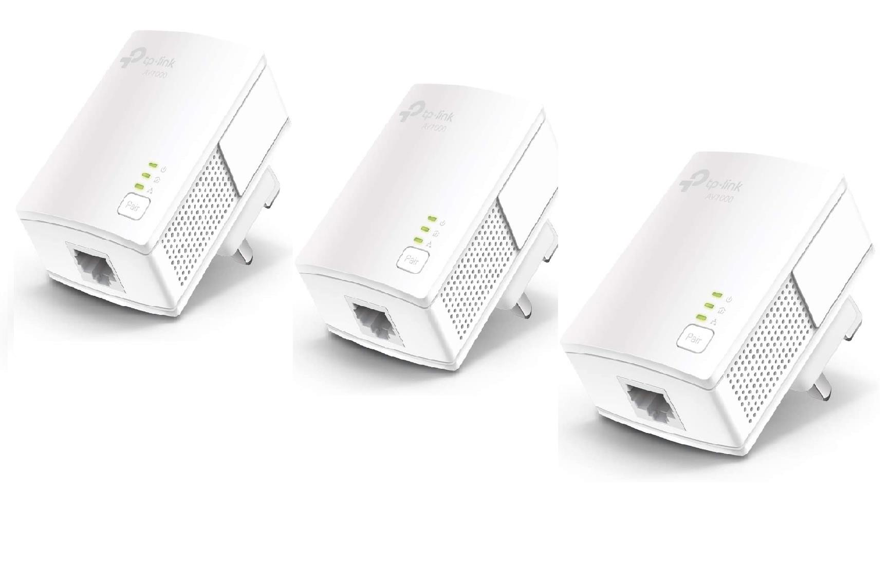 TP-Link TL-PA717 AV1000 Gigabit Powerline Gaming TV 4 K Video Pack of 3