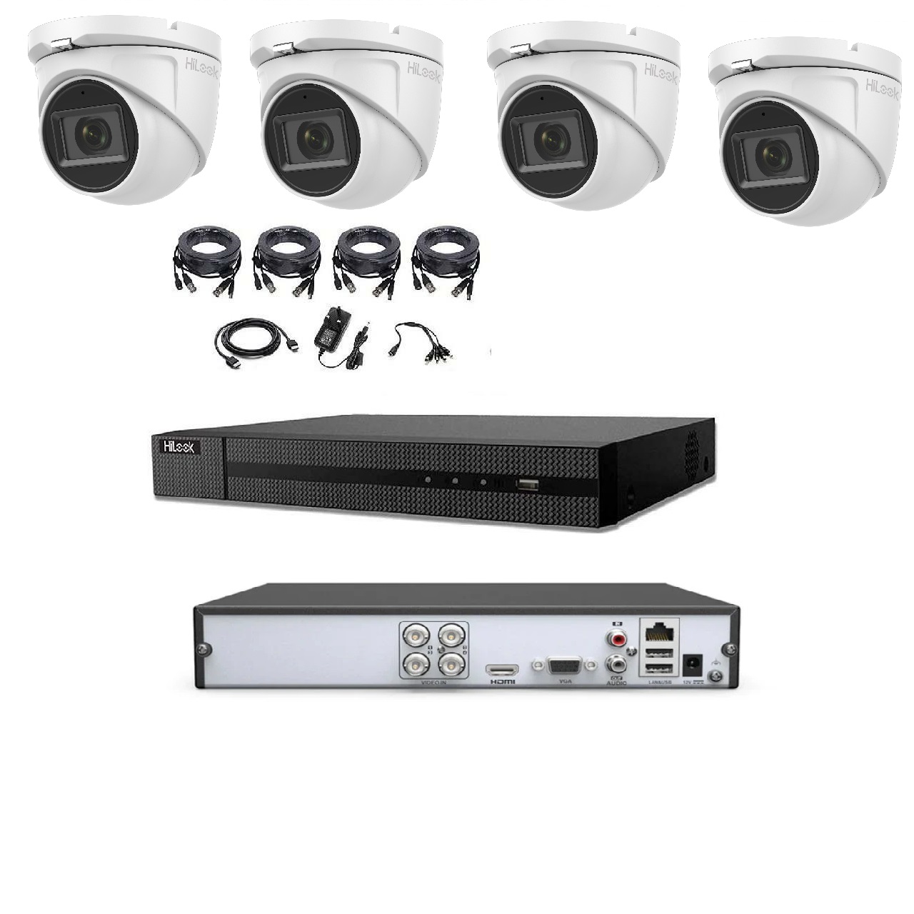 Hilook 5MP 4 Eyeball camera Kit with 2TB Storage Drive With Mic 