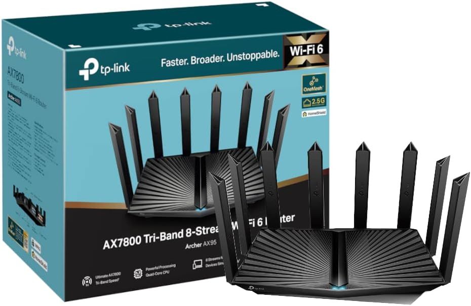 TP-Link AX7800 Tri-Band Gigabit Wi-Fi 6 Router Wi-Fi 7800 Mbps OneMesh UK