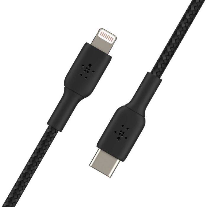 Belkin Braided USB-C to Lightning Cable (iPhone Fast Charging Cable for iPhone 14, 13, 12 or earlier) Boost Charge MFi-Certified iPhone USB-C Cable (2m, Black)