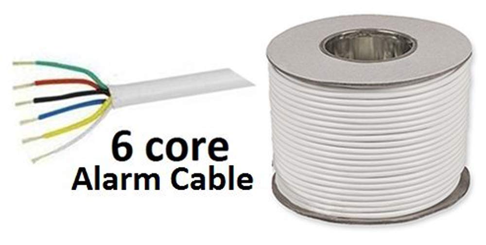 PACE 6 Core Burglar Intruder CCA Alarm Cable 100m Reel - White