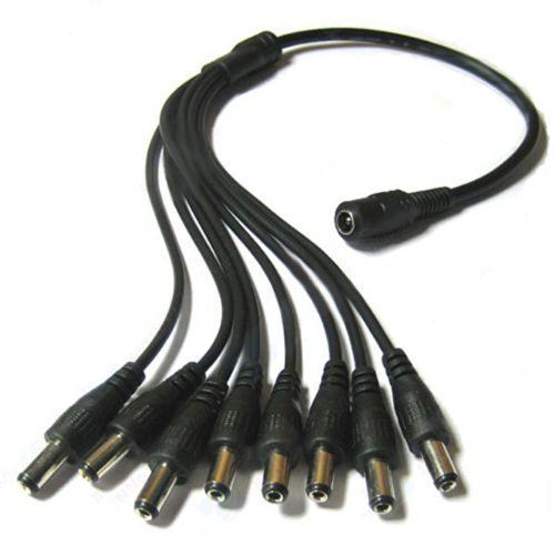 Generic Hikvision CCTV Camera 1 to 8 1 to 8 Way Power Supply Splitter 12V DC 2.1mm Female to Male pack of 2
