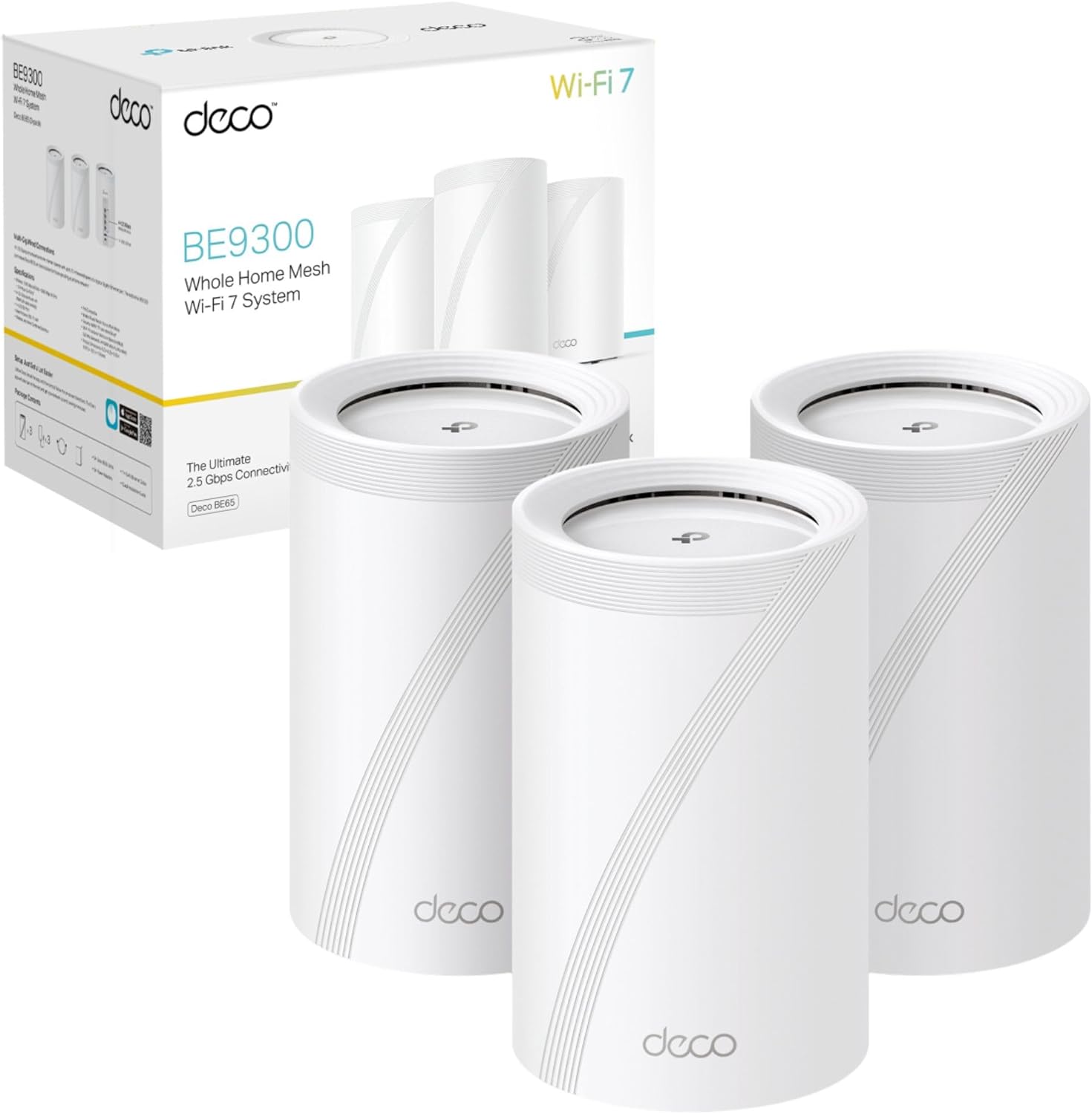 TP-Link Deco BE65 (3-pack) BE9300 Whole Home Mesh WiFi 7 System Refurbished