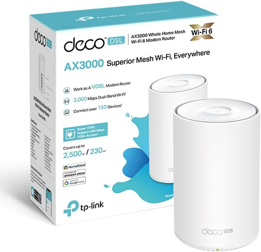 TP-Link AX3000 VDSL Whole Home Mesh Wi-Fi 6 Router, Dual-Band with 4x Gigabit 1 Pack 