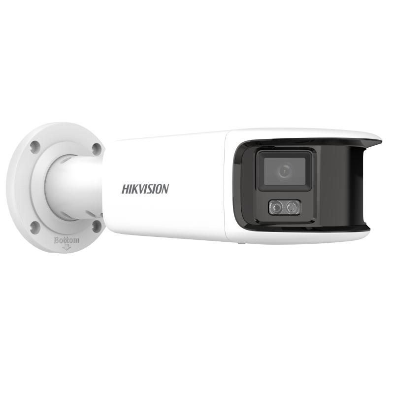 Hikvision AcuSense 8MP panoramic fixed lens ColourVu bullet with audible warning and strobe light - White