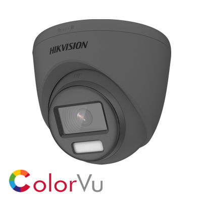 Hikvision 3K fixed lens ColorVu PoC turret camera -Grey 