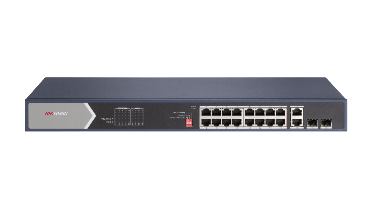 Hikvision DS-3E0520HP-E 20-Port Gigabit Unmanaged Hi-PoE Switch Up to 300 m long-range