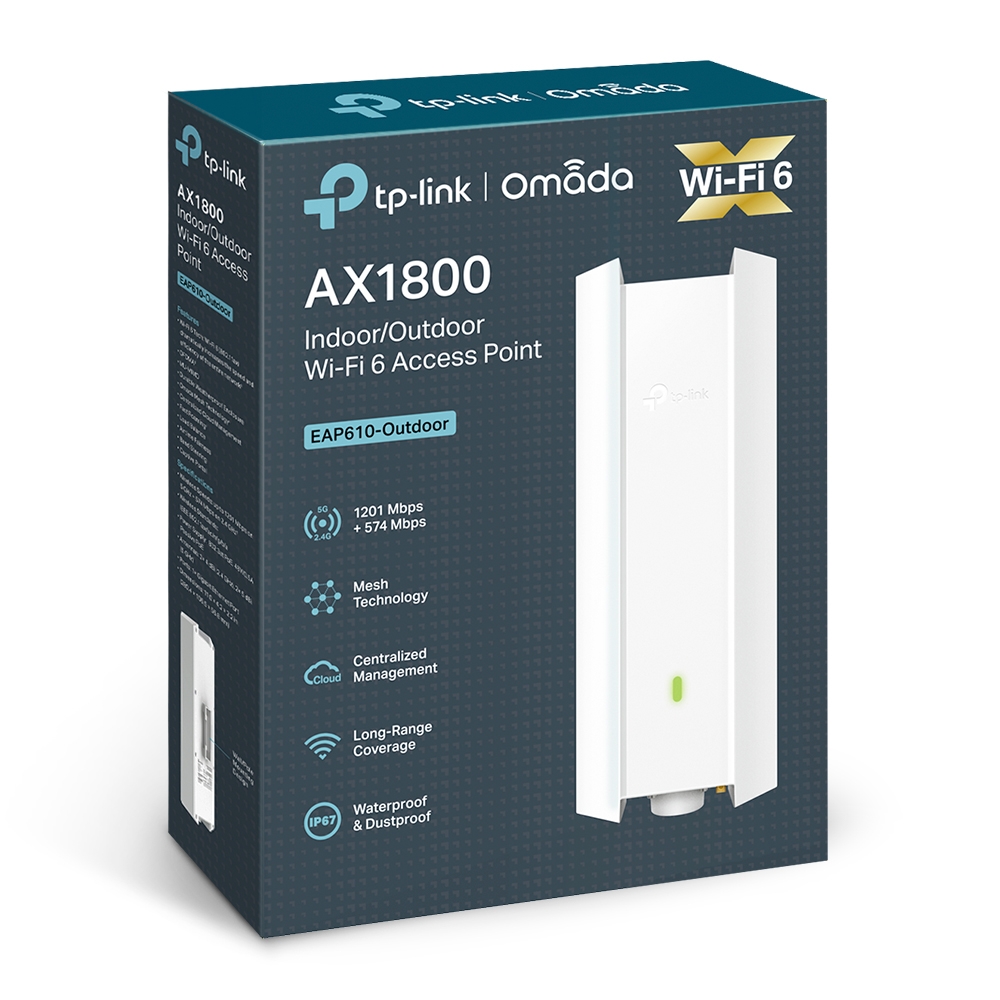 TP-Link EAP610-Outdoor AX1800 Indoor/Outdoor WiFi 6 Access Point Omada Mesh