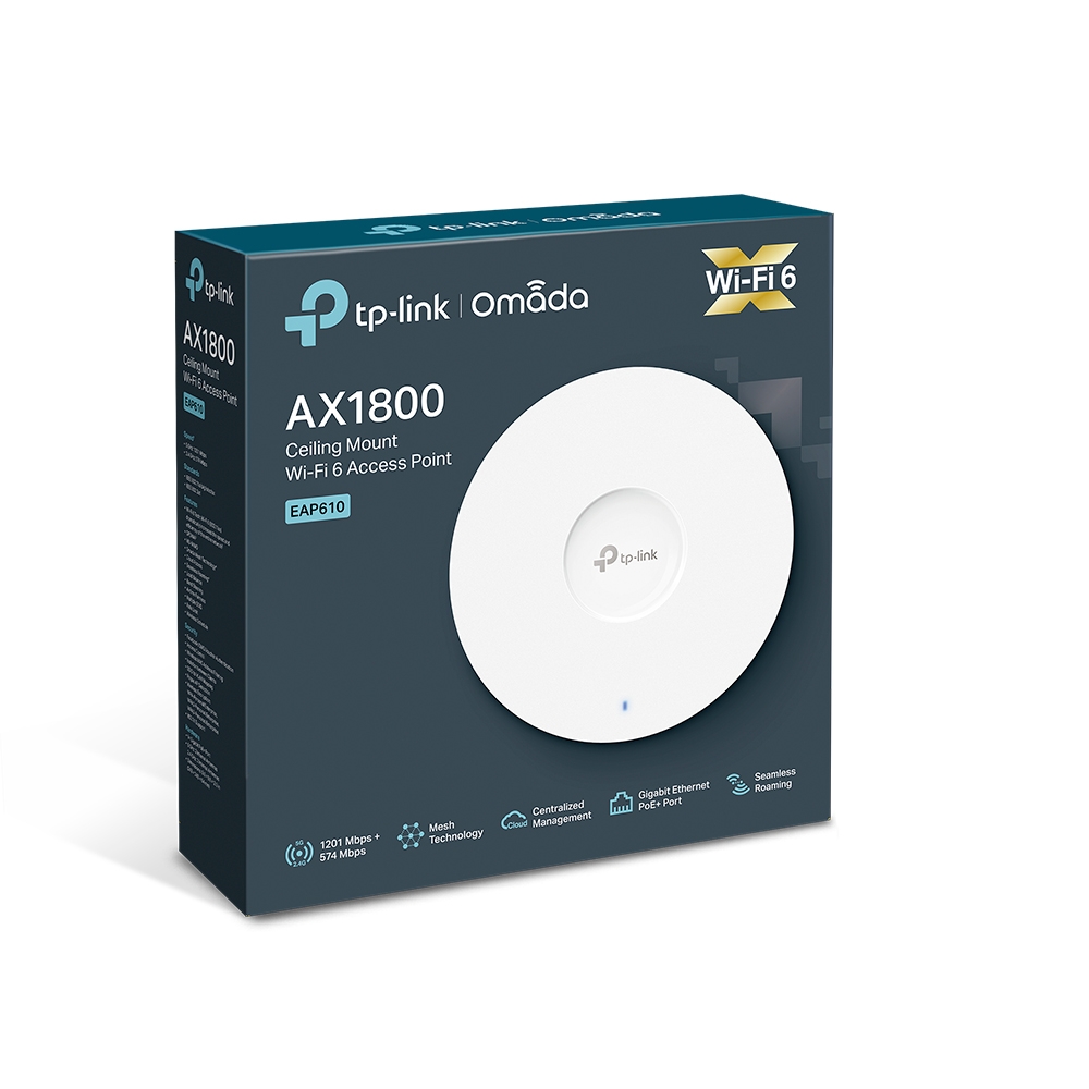 TP-Link AX1800 Wi-Fi 6 Dual Band Gigabit Ceiling Mount Access Point Omada Mesh
