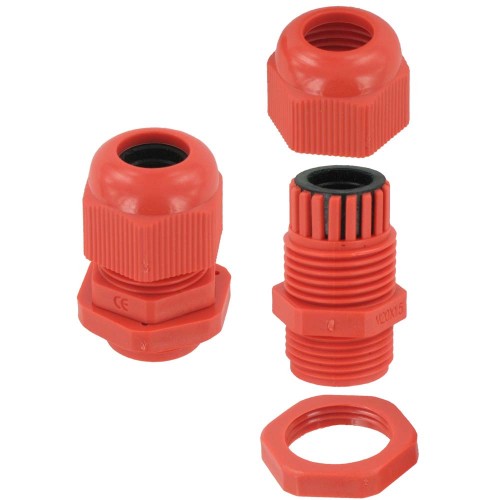 Nylon Glands 20s 20mm for Cable Size 6 - 12  10 per pack- Red