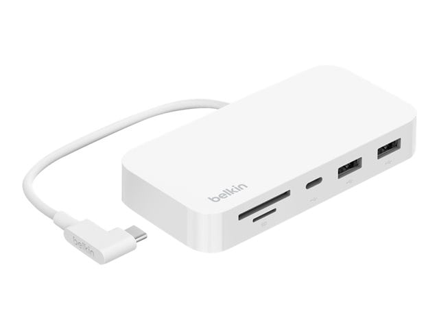 Belkin 6-in-1 USB Type C Hub, iMac 24 inch Rear Mounted Docking Station with SD & microSD Card Reader, Gigabit Ethernet, 2 USB A Ports, and USB C Port for Fast Data Transfers and Peripherals