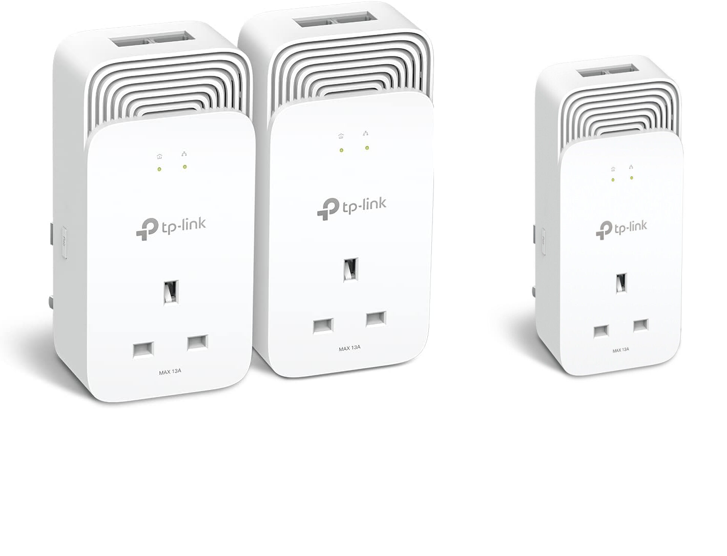TP-Link PG2400P G.hn2400 Passthrough Powerline Kit 2+2 Gigabit Ports Pack of 3
