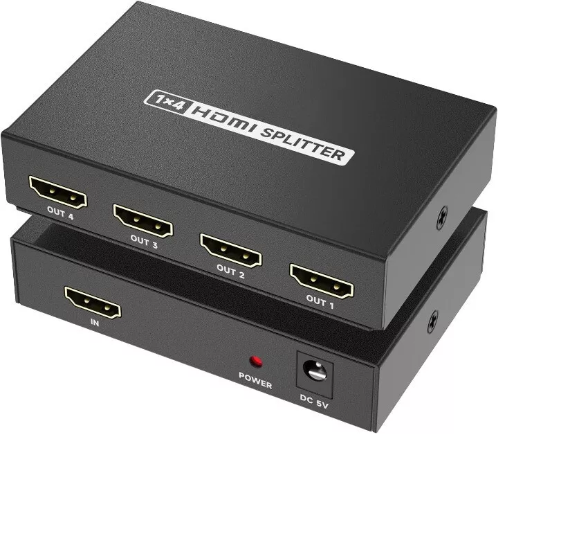 AVA By Pace PT-H104-B2 4K 1 in 4 Out HDMI Splitter USB Powered for Dual Monitors TV