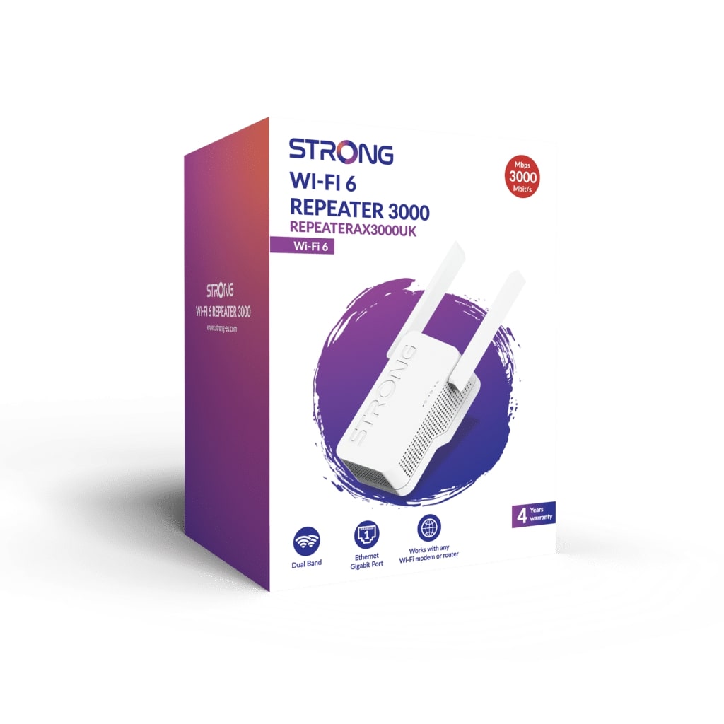 Strong AX1800 Dual Band Wi-Fi 6 Range Extender Broadband Repeater 1 Ethernet port