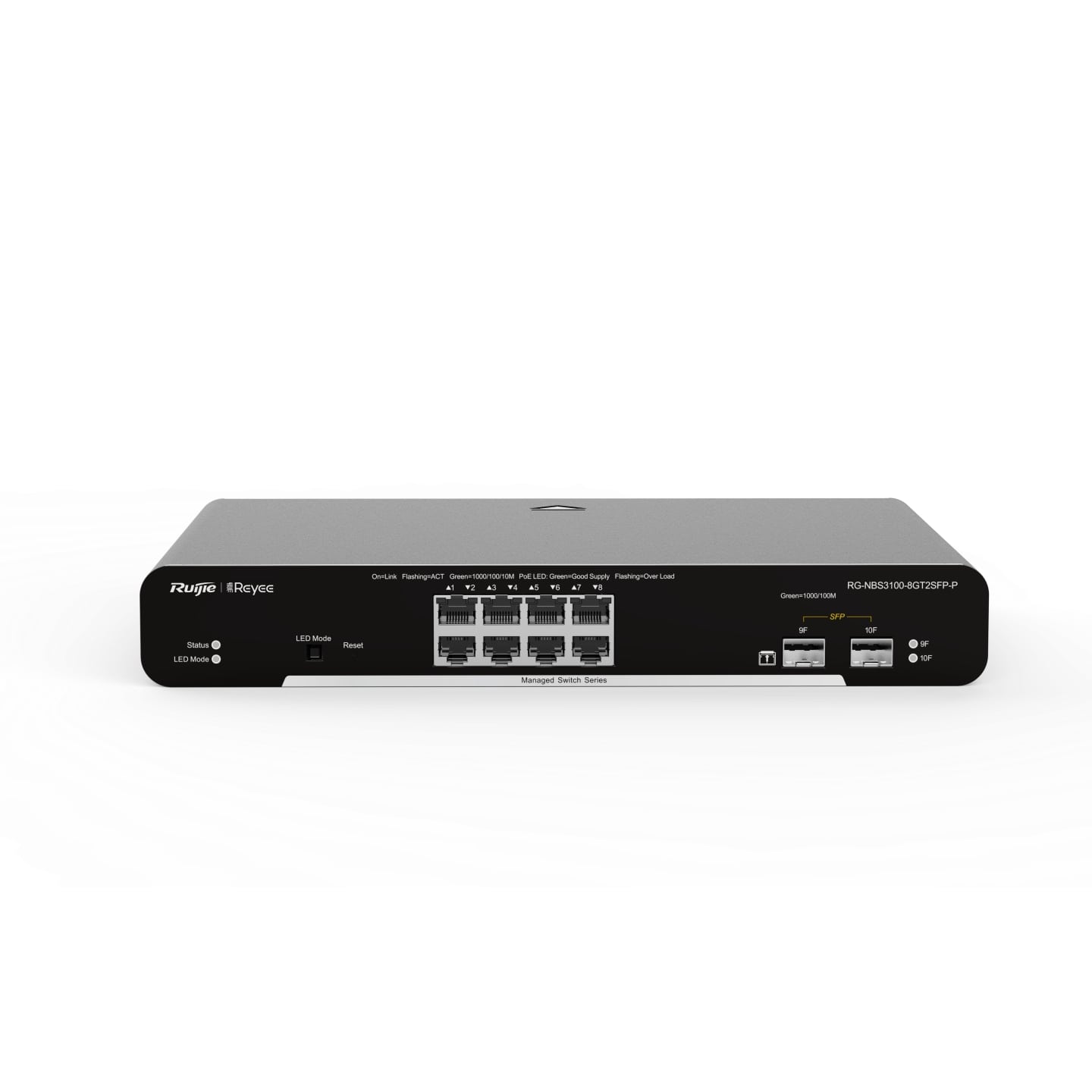 Ruijie Reyee RG-NBS3100-8GT2SFP-P, 10-Port Gigabit Layer 2 Cloud Managed PoE Switch