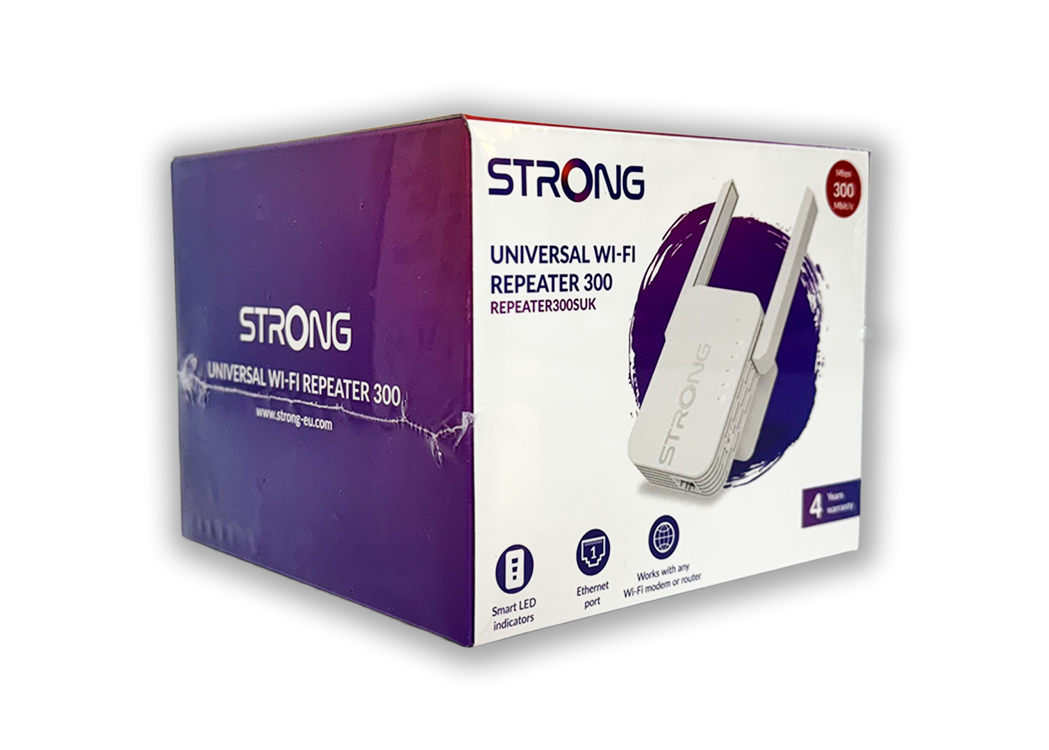 Strong  REPEATER300SUK 300Mbps Universal Wall Plug Range Extender/Booster High Speed UK