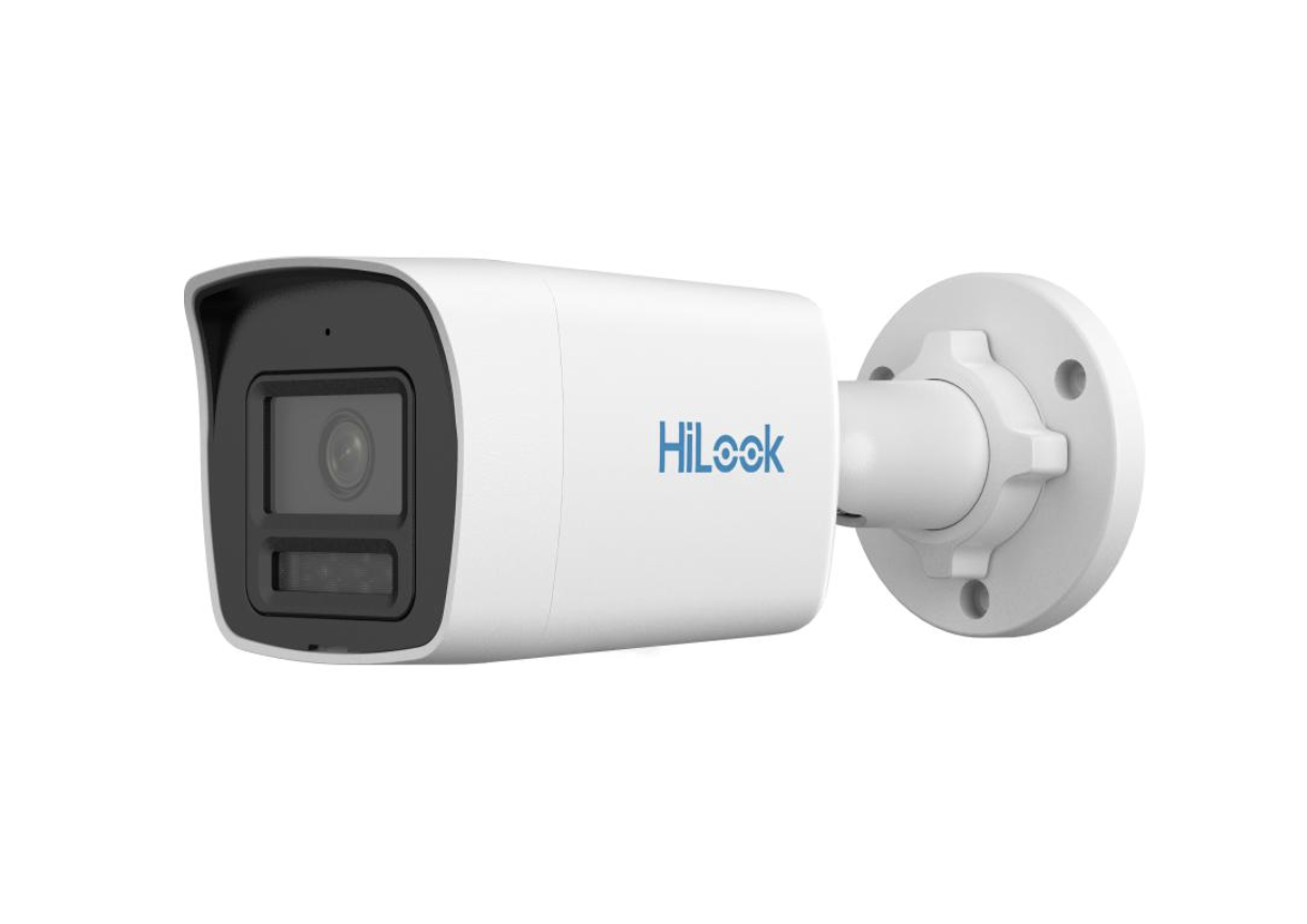 HiLook 4 MP ColorVu with Smart Hybrid Light Fixed Bullet Network Camera 4mm -White
